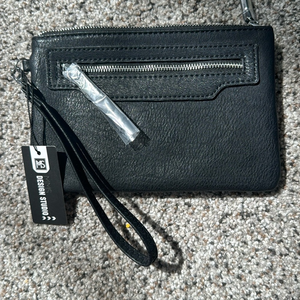Wristlet, black, with card slots and plenty of room for phone and more